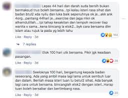 Hal ini berkait rapat dalam amalan islam kerana tempoh nifas sehingga 40 hari dan maksimum 60 hari. Isteri Baru Habis Pantang Dah Meminta Lelaki Raih 3 Ribu Kecaman Dicop Tak Bertanggungjawab