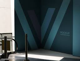 Download Blue Wall Mockup Near An Escalator Free Image By Rawpixel Com Jira Wall Mockup Blue Walls Escalator