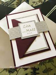 Our Beautiful Lisa Invitation Suite In Burgundy Off White And Silver See Mo Silver Wedding Invitations Box Wedding Invitations Burgundy Wedding Invitations