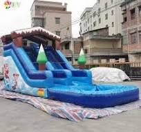 Wholesale Factory Direct Price 30FT Giant Palm Tree Inflatable Water Slides  with Pool for Kids and Adults
