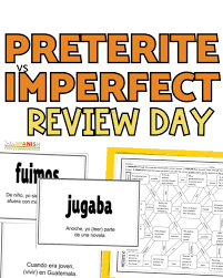 Working on preterite and imperfect with your classes? You'll love this easy  to use review day! LINK BELOW to check out these no prep plans!  https://www.teacherspayteachers.com/Product/El-preterito-y-el-imperfecto- Preterite-Imperfect-Spanish-2-Review ...