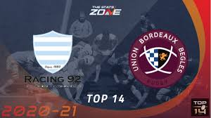 Sun 11 apr 2021european champions cup. 2020 21 Top 14 Racing 92 Vs Bordeaux Begles Preview Prediction The Stats Zone