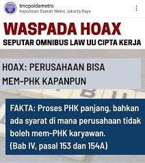 Penjelasan Polri Soal Tmc Pmj Unggah Konten Bela Omnibus Law Jaminan Sosial Humas Undangan