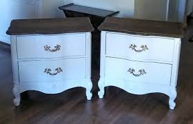 Pair Of White Two Tone French Country Provincial End Tables End Tables Pink Home Decor French Country