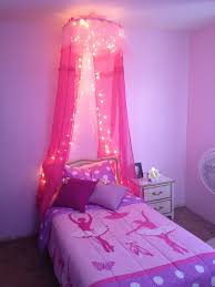 Bed Canopy Made From A Hula Hoop Tule And Dollar Store Curtains And Lights Love It So Does My Litt Little Girl Canopy Bed Girls Bed Canopy Girls Room Decor