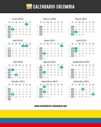 Faltan 218 dias para que termine el 2021. Calendario 2021 Colombia
