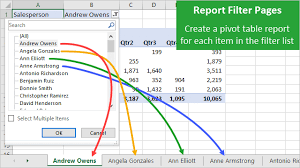 create multiple pivot table reports with show report filter