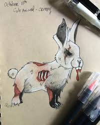 You don't need a lot of experience to create some amazing art with procreate, and this tutorial is proof. Inktober Day 11 Cute Animal But Creepy By Samiirawr On Deviantart