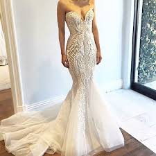 Ivory Sweetheart Mermaid Wedding Dress With Fitted Lace Wedding Dresses Wedding Dresses Lace Sweep Train Wedding Dress