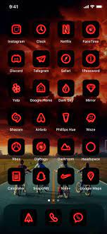 500 Stranger Things Inspired Ios Iphone Ipad Premium App Icons Pack Red Black Glow Dark 80s Aesthetic Icons Stranger Things Instagram Layout App Icon