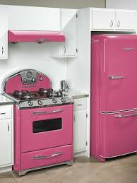 Decorate your kitchen with a soothing color that goes with everything! Pink Kitchen It Could Happen Retro Pink Kitchens Pink Furniture Retro Appliances