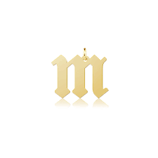 10k Solid Yellow Gold Custom Lowercase Old English Initial Etsy Singapore