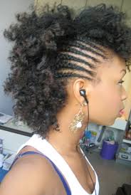 Com Side Braided Curly Faux Hawk Natural Hair Styles Natural Hair Mohawk Hair Styles