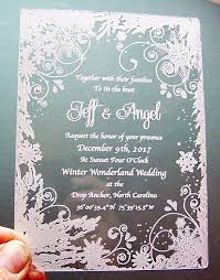 Winter Wonderland Invitation Clear Acrylic With The Design Laser Engrav Snowflake Wedding Invitation Winter Wonderland Wedding Invitations Acrylic Invitations