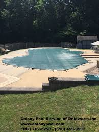 Merlin Dura Mesh Replacement Safety Pool Cover Installed By Colony Pool Service Of Delaware Inc Pool Cover Pool Custom Pools