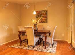 Small Dining Room With Recessed Lighting Wood Floors And Feng Stock Photo Picture And Royalty Free Image Image 63996518