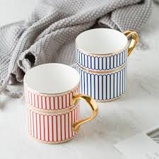 Gold Handle English Style Bone China Mug 12 Oz House Of Andaloo House Of Andaloo Kupalar Kulp Cay Takimi