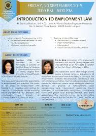 60a of malaysia employment act, 1955. Seminar On An Introduction To Employment Law On 20 September 2019 Kl Bar