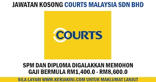 Permohonan boleh dibuat secara online. Jawatan Kosong 2017 Courts Malaysia Sdn Bhd Spm Diploma Digalakkan Memohon