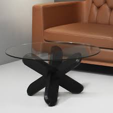 Round glass top dining room sets in rattan or powder coated metal are a great way to upgrade a breakfast. Ding Normann Copenhagen Round Coffee Table In Wood With Glass Top Sediarreda Com