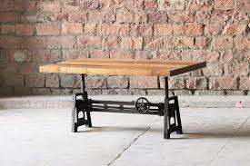 From a coffee table format into a 10 person dinner table, this is a. Hyatt Fulton Industrial Adjustable Height Coffee Dining Table Little Tree