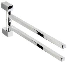 Capacity per arm attract more birds to one place with the two hangers Double Swing Out Towel Bar Holder 2 Folding Arm Swivel Hanger Contemporary Towel Bars By Agm Home Store Houzz