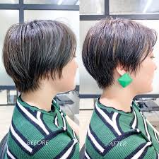 ピアスがかわいく見える コンパクトなハンサムテイストのショートヘア zakaショート 石坂の 骨格補正 とは 絶壁 ぺたんこ ハチ張りなどの頭の骨格を補正するようなカット技術 初回のカウンセリングの際に骨格 顔 エラ ベース顔 ヘア