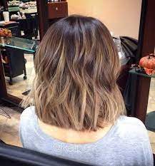 Ash Brown Bronze Balayage On Shoulder Length Bob Short Hair Balayage Balayage Hair Medium Hair Styles