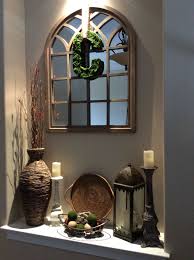 Our Finished Niche Which My Daughter Loves I Covered A Paper Mache Letter In Moss And Got The Mirror On Sale From Kirklan Niche Decor Alcove Decor Ledge Decor