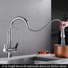 Include hot & cold and ro water. Kitchen Sink Faucet With Pull Down Sprayer 2 Handle 3 In 1 Water Filter Purifier Faucets Brushed Nickel