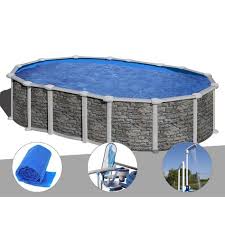 Comment bien la choisir ? Piscine Acier Aspect Pierre Santorini Ovale Gre Piscine Acier Piscine Ovale Piscine Hors Sol Acier