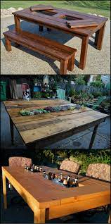 Why Settle For A Single Function Outdoor Table When You Can Have These Tables With Built In Cooler Pl Diy Outdoor Table Outdoor Furniture Plans Backyard Table