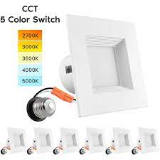 The kelvin temperature is characterized anything 3500k or above is generally considered a cooler white color. Luxrite 4 Square Recessed Led Can Light Color Temperature Selectable 2700k 3000k 3500k 4000k 5000k 6 Pack 6 Pack On Sale Overstock 30508920