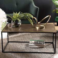 table basse rectangulaire 98x57 cm en alu dore et pieds en metal noir elegance en 2021 table basse table basse rectangulaire decoration table basse