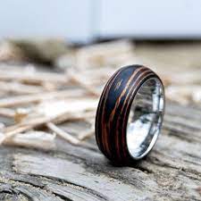 Titanium Wood Wedding Band Ring With Ebony Mahogany By Mrdaeseok 138 00 With Images Wedding Ring Bands Wedding Rings Titanium Wood Wedding Band