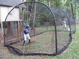 Backyard Batting Cage With Pitching Machine Batting Cage Backyard Backyard Baseball Batting Cages