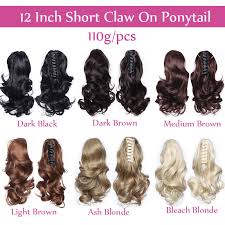 Dark brown human hair blend ponytail hair piece drawstring extra long wavy simply put it on and go! Hairro 12 Short Wavy Ponytail Hair Extensions Claw Clip On Ponytail Hair Extension Synthetic Ponytail Extension Hair For Women Synthetic Ponytails Aliexpress