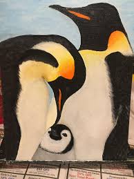 King Penguins Canvas Art Painting Animal Canvas Paintings Animal Paintings Acrylic