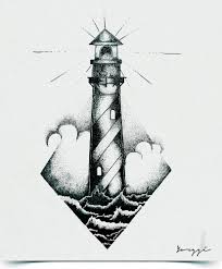 Black And White Lighthouse Tattoo Designs Lighthouse Di 2020 Gambar Simpel Seni Inspirasi Desain Grafis