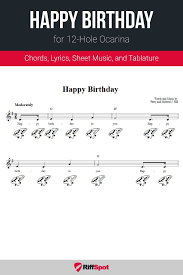Happy Birthday For 12 Hole Ocarina Ocarina Music Music Happy Sheet Music