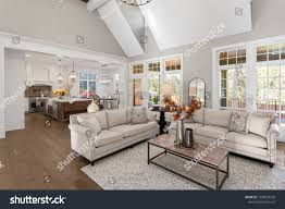 living room kitchen new traditional