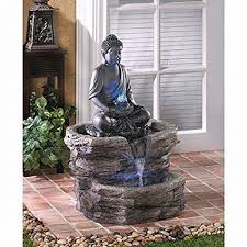 Garden Relaxation Zen Fountain Buddha Statues Sculpture Indoor Outdoor Waterfall Pump Pond Feng Sui Orn Buddha Garden Water Fountains Outdoor Zen Buddha Garden