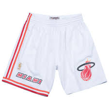 Adidas michael doleac miami heat basketball shorts white nba game worn issued. Mitchell Ness Synthetic Miami Heat Swingman Shorts In White Red White For Men Lyst
