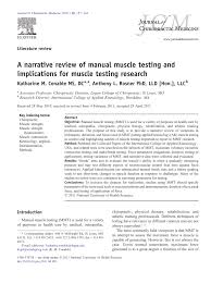 Pdf A Narrative Review Of Manual Muscle Testing And