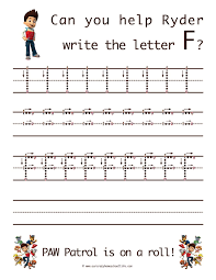 The Letter F Free Patrol Patrol Handwriting Printables Our Crazy Homeschool Life Homeschool Life Paw Patrol Letter F