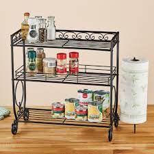 Reclaimed industrial paper towel holder. Metal Kitchen Storage Shelf With Paper Towel Holder Collections Etc