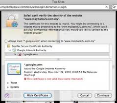 The sale of maybank2u.com.my would. Maybank2u Certificate Error