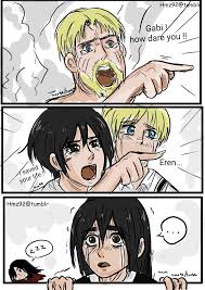 Mikasa And Zeke After Seeing Eren S Head Blown Away Atake Titanov Eskizy Personazhej Komiksy