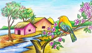 Gambar pemandangan desa yang mudah di gambar. 100 Gambar Pemandangan Alam Pantai Gunung Laut Dll