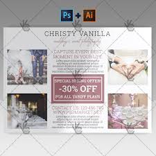 Wedding photography promotion flyer template comes in 3 design alternatives and has been designed with a lot of care and attention in order to help you impress your potential customers thereby helping you take your photography business to great heights. Wedding Photographer Free A5 Flyer Psd Ai Template